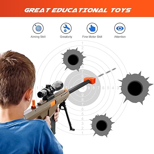 Miniatura 5 de Bsyzyani Pistola de juguete de bala suave, pistola de pellets de espuma de dardos, escopeta de expulsión de conchas, regalos geniales para niños de