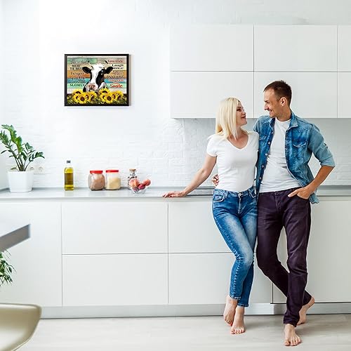 Miniatura 4 de "Break the Rules" Inspirational Wall Art Print, Rustic Wood Replica Print & Sunflower Images, Perfect for Farmhouse Decor,Country Decor, Home Wall