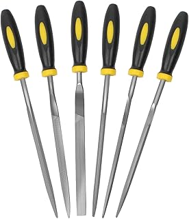 AIPRODA 6Pcs File Set, 5.5in Needle Files, 3 mm Diameter Carbon Steel File Kit with Handle, Suitable for Metal, Wood, Glas...