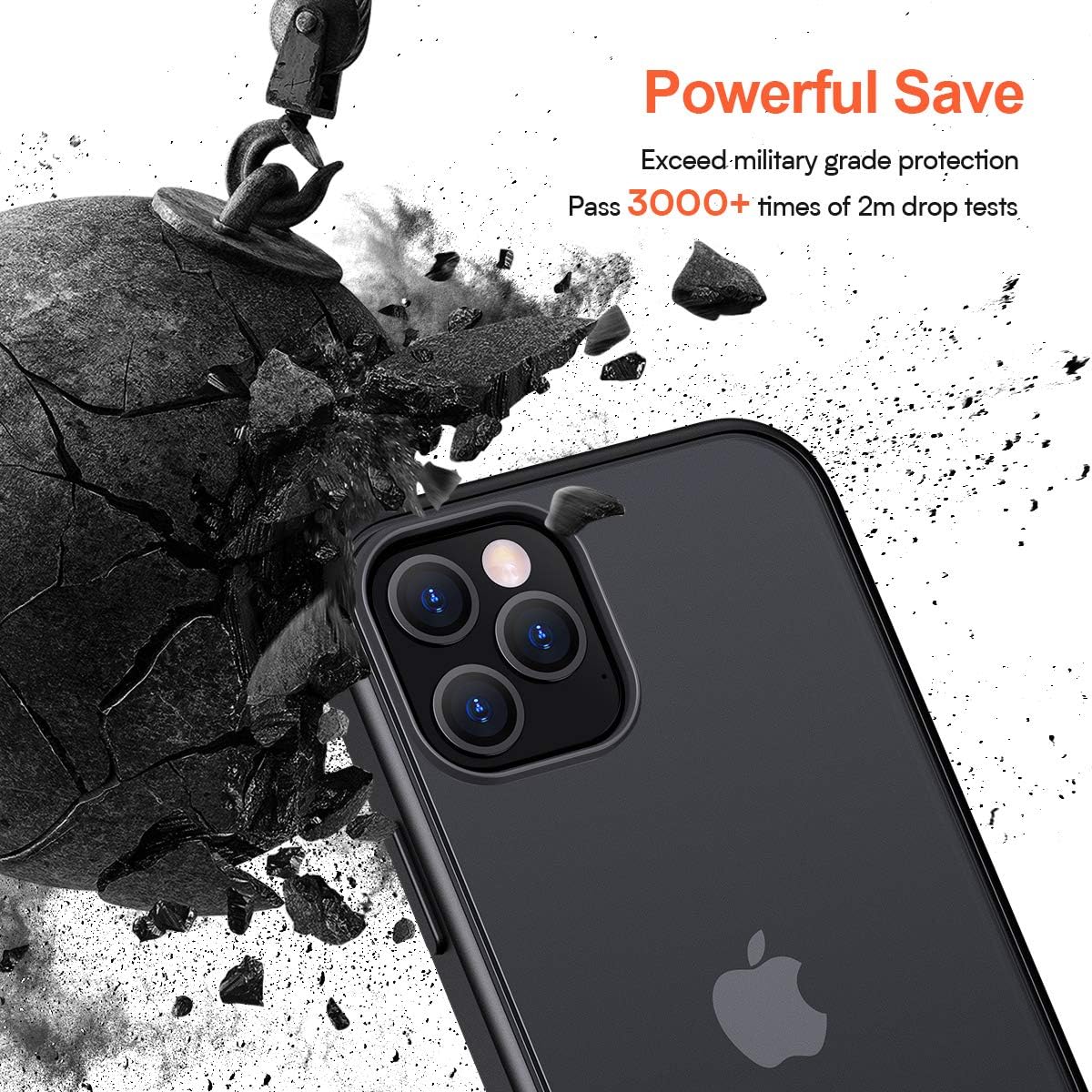 Facbiny Compatible with iPhone 12 Pro Max Case 6.7 Inch (2020), [Military Grade Drop Protection][Intoxicating Touch] Translucent Shockproof Matte Phone Case with Soft Edges, Black