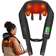 CuPiLo Cordless Neck Massager for Pain Relief Deep Tissue, FSA Eligible HSA Store Shoulder Massager with Heat, 3 Modes &amp; Speed, Massager Pillow for Neck and Shoulder Pain, Birthday Gifts for Women