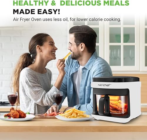Miniatura 2 de Nutrichef 5.8 Quart Air Fryer | 8-1 Preset Cook Modes | Transparent Fry Bowl for Best Cooking Results | Cook Shrimp, Steak, Fries, Wings, Chicken &
