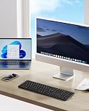 OMOTON Clavier sans Fil 2.4Ghz, Clavier Bluetooth AZERTY Rechargeable avec 3 Canaux Bluetooth, Ultra-Mince, Multi-appareils, Full-Size pour Windows 11/10/8/7, Apple MacOS, iOS, Android, PC, Noir - 8