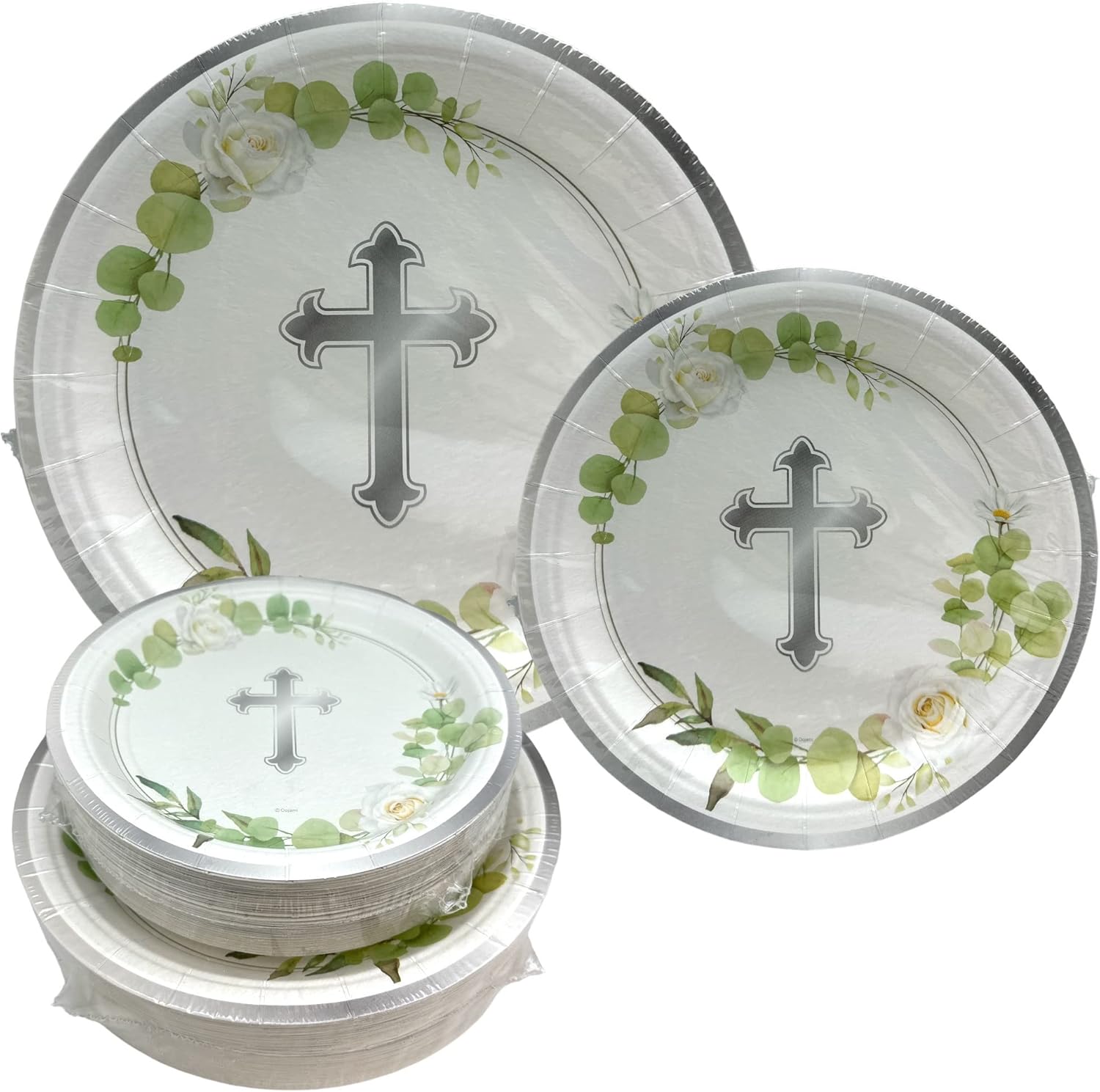 Oojami 100 Count Paper Plates 509" Dinner Paper Plates, 507" Dessert