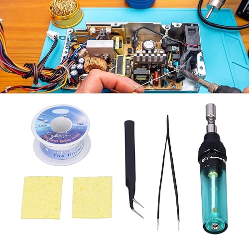 Miniatura 2 de Kit de soldador de gas Juego de pistola de hierro de soldadura Set de soldadura de butano inalámbrico de temperatura ajustable