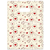 Vista 27 de Joyhey 100 unidades de 7.8" x 9.8" bolsas de plástico para mercancía, bolsas de compras y venta al por menor para boutique con asas troqueladas