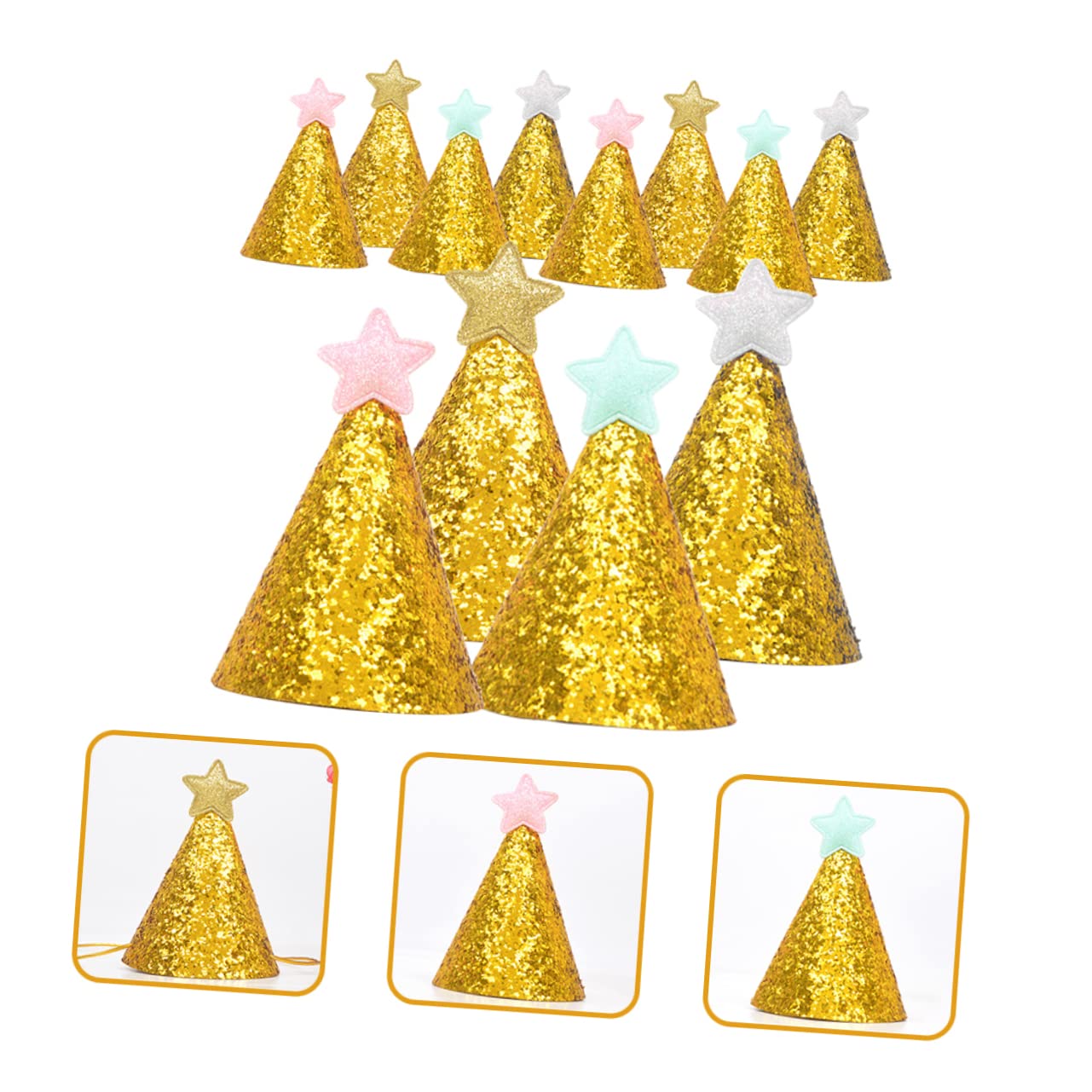 KOMBIUDA 3 Sets Modischer Geburtstagshut Für Mädchen Partyhut Für Kinder Bezauberndes Design Für Den Einsatz 12 Stück * 3