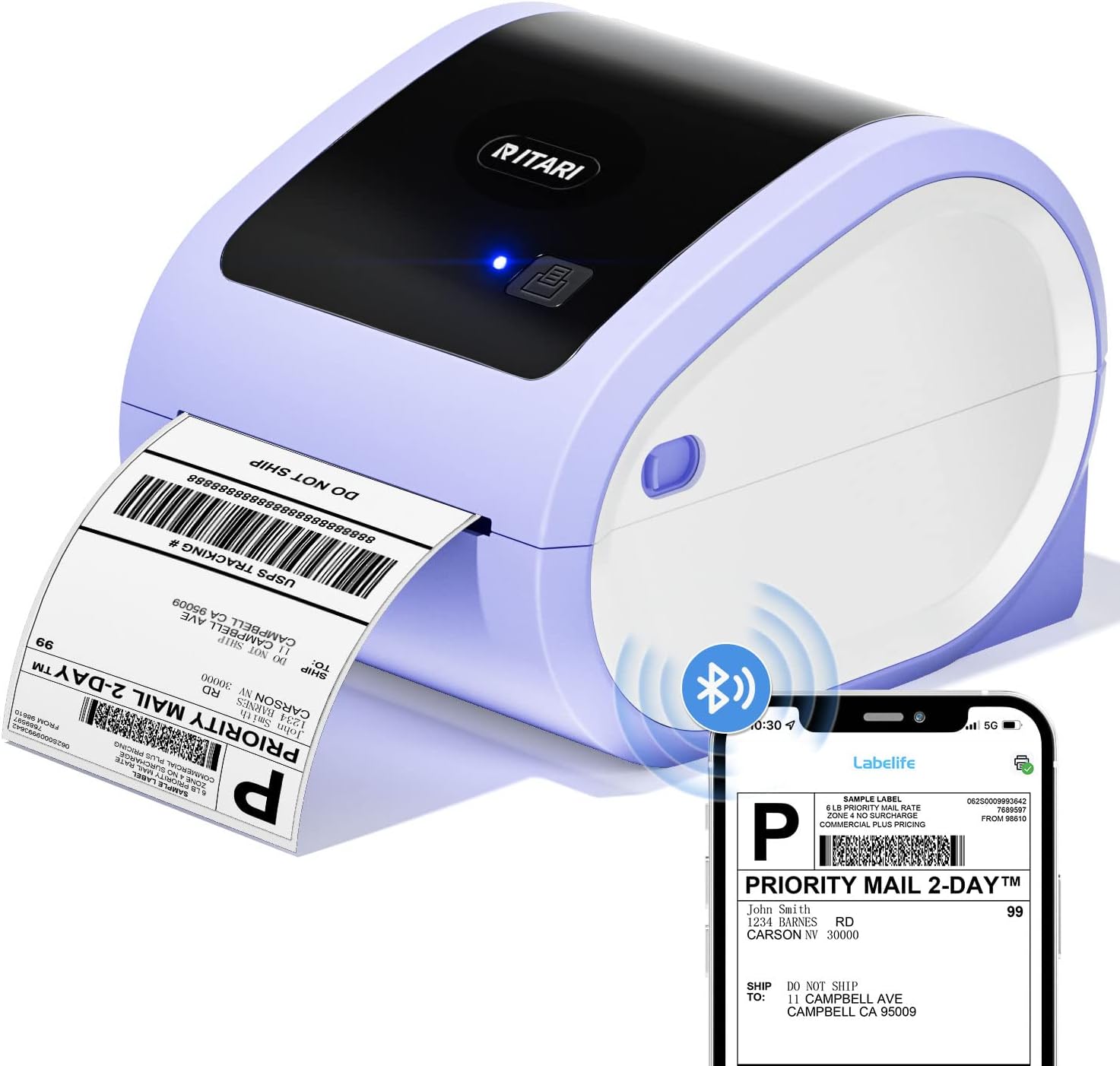 Itari Bluetooth Shipping Label Printer, Wireless Thermal Printer
