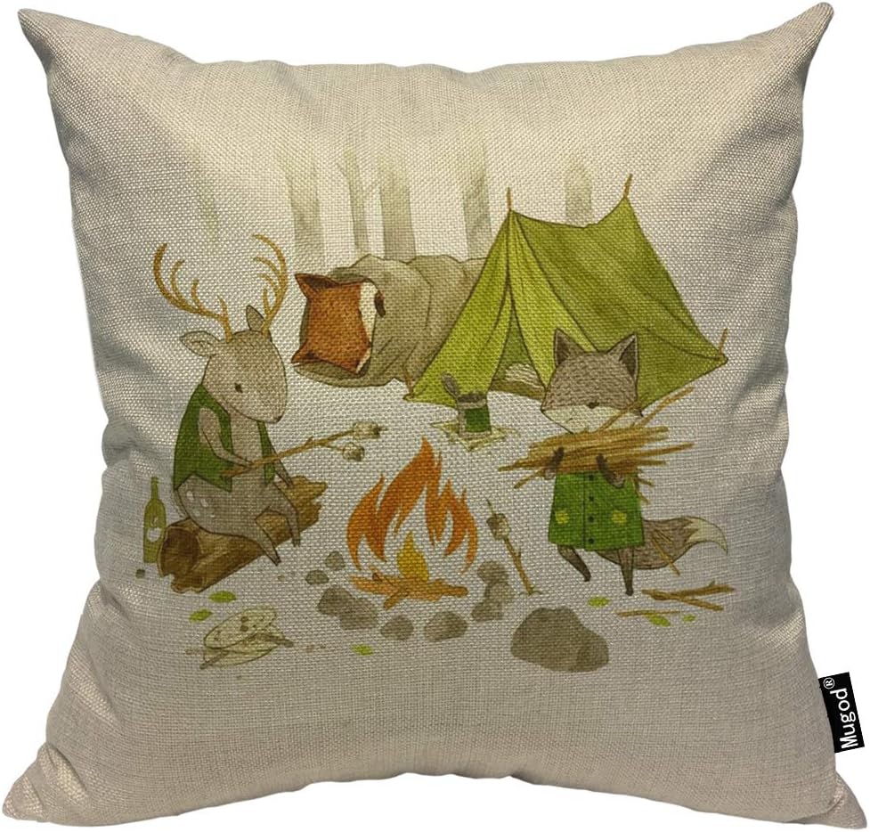 camping theme pillows