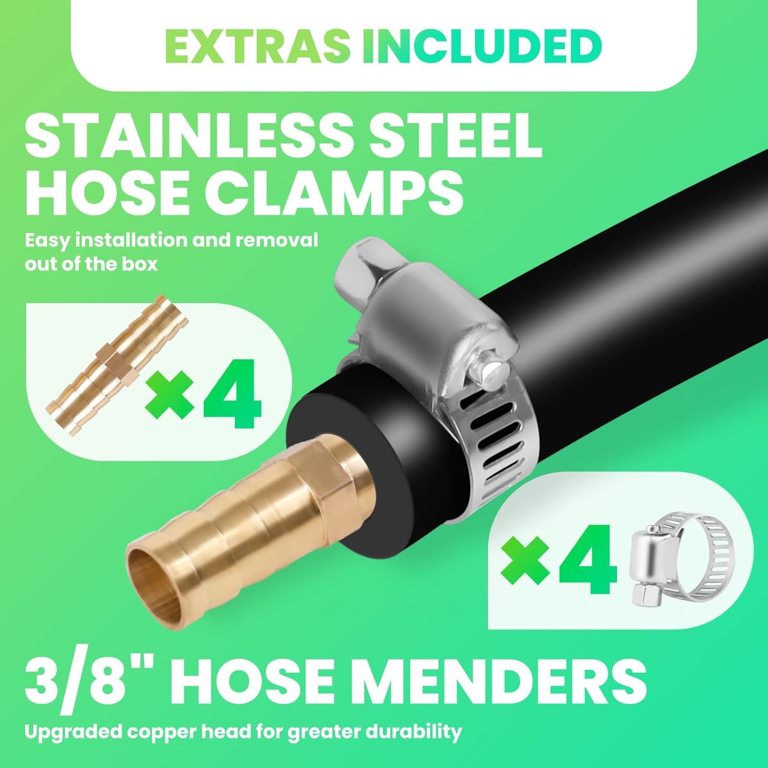 100 Feet Weighted Air Hose for Pond Aeration, 3/8" Inside Diameter Self Sinking Aeration Hose, Easy & Tangle-Free Installation, Ideal for Pond, Water Garden and Lake Aeration