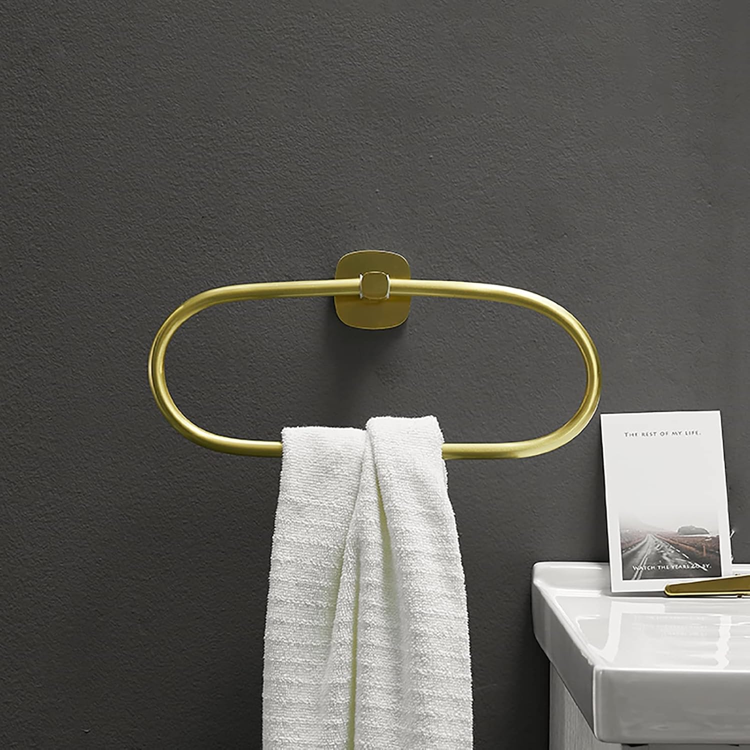 Towel Ring Towel Rail Space Aluminum Towel Rack Wall Mounted Towel Holder Storage Rack for Bathroom, Kitchen, Toilet