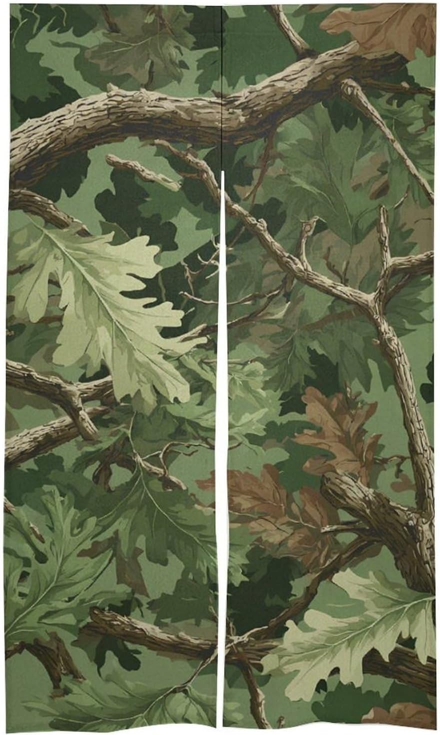 Camouflage Hunting Branches Leaves Doorway Curtain Insulated Room Divider Drapes