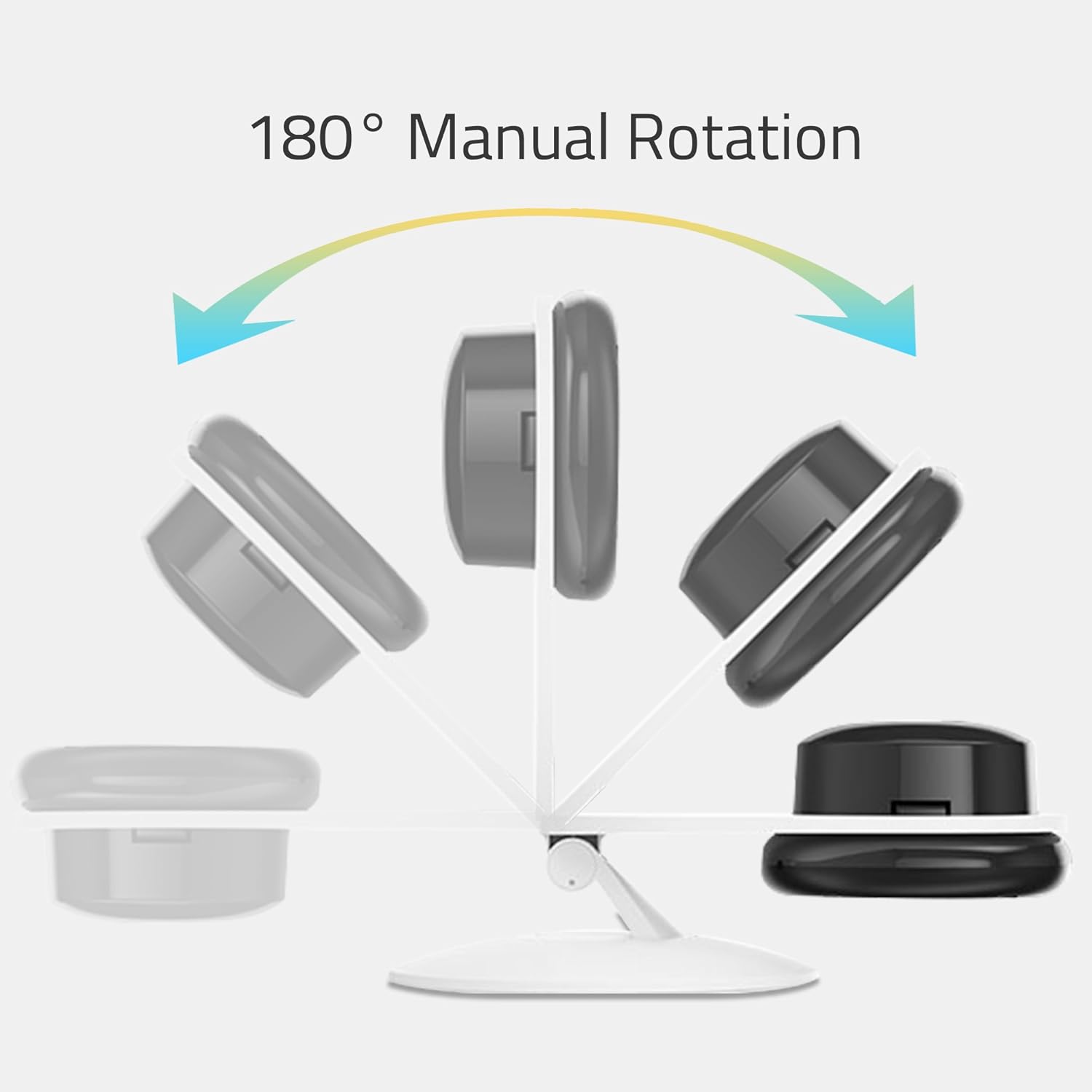 Diagram showing 180 degree manual rotation of the YI Home Camera