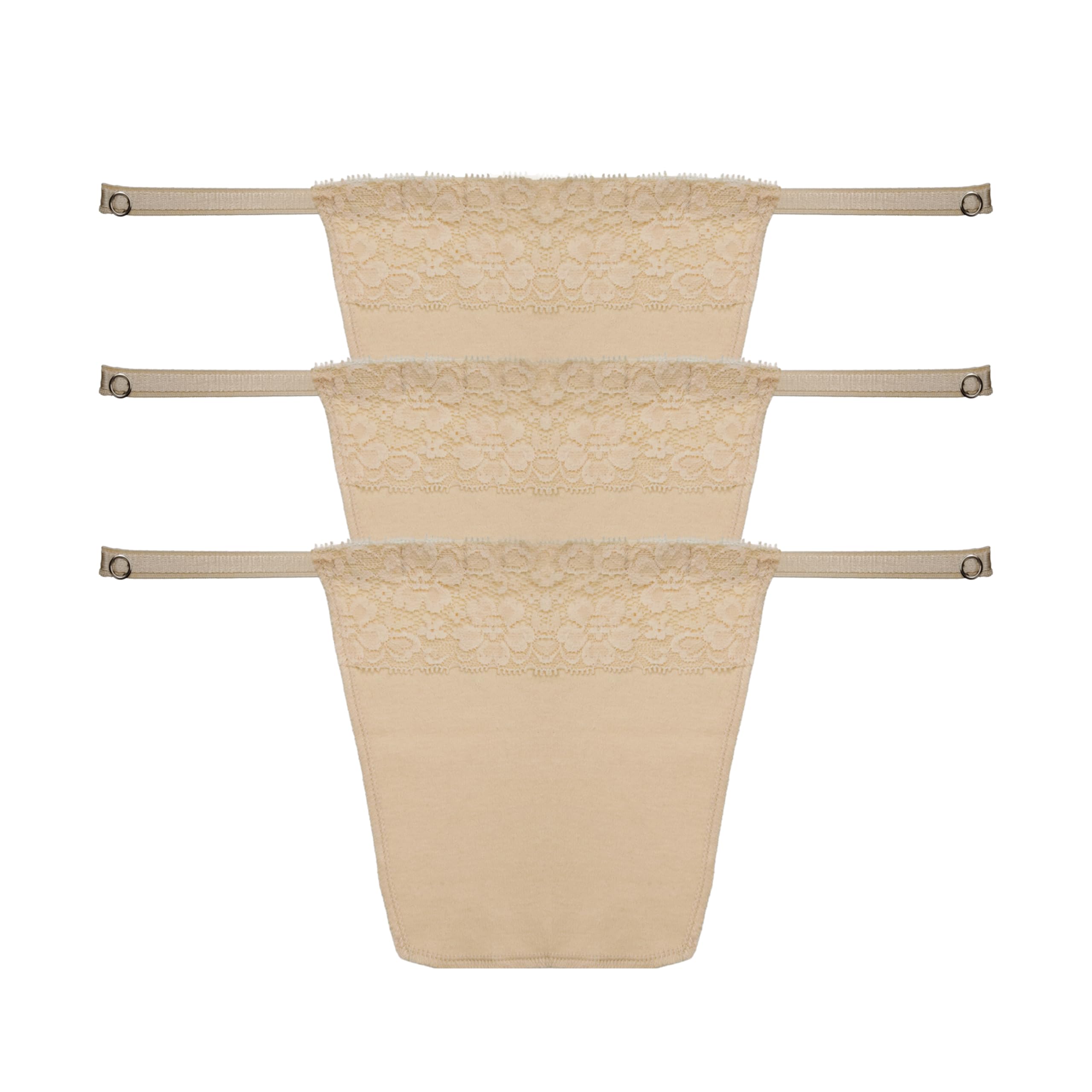 GLAMORAS Cotton Clip On Camisole for Women Mock Lace Deep Neck Cleavage Cover Up Inner Cami Secret Slip for Women | Free Size