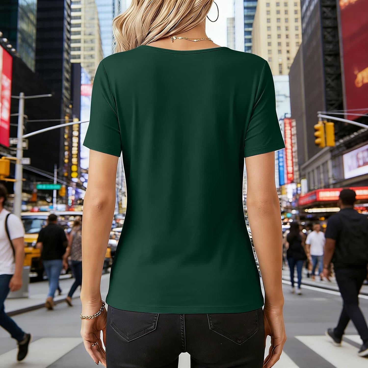 Womens Casual T Shirts Basic Lace V Neck Raglan Short Sleeve Slim Tight Fit Going Out Tops Summer Clothes