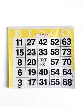 United Novelty 1 on American Games Single Face Bingo Paper Cards- Pack of 500 Cards- Color Yellow Border