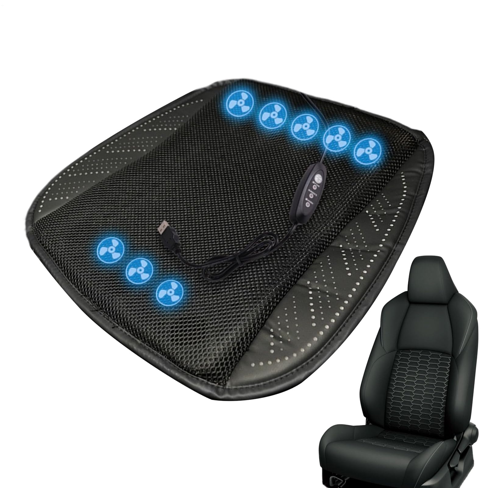 Cuscino Per Auto Multifunzionale Ergonomico Traspirante Portatile | Seduta Da Guida Con Ventola Di Raffreddamento Guida, Viaggio, Casa, Camion, Automobilistico, Ambiente di Lavoro