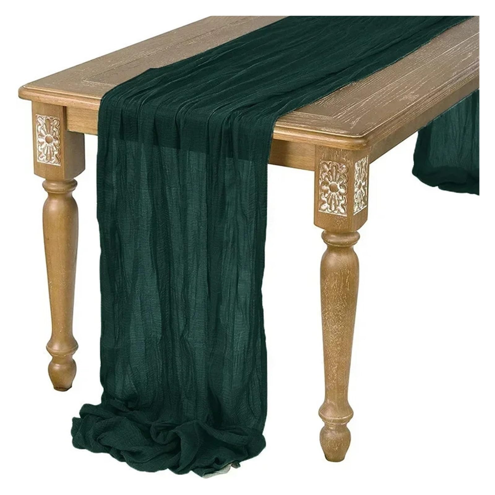 Chemins de table mariage plage et fête bohème lot de 4 vert foncé
