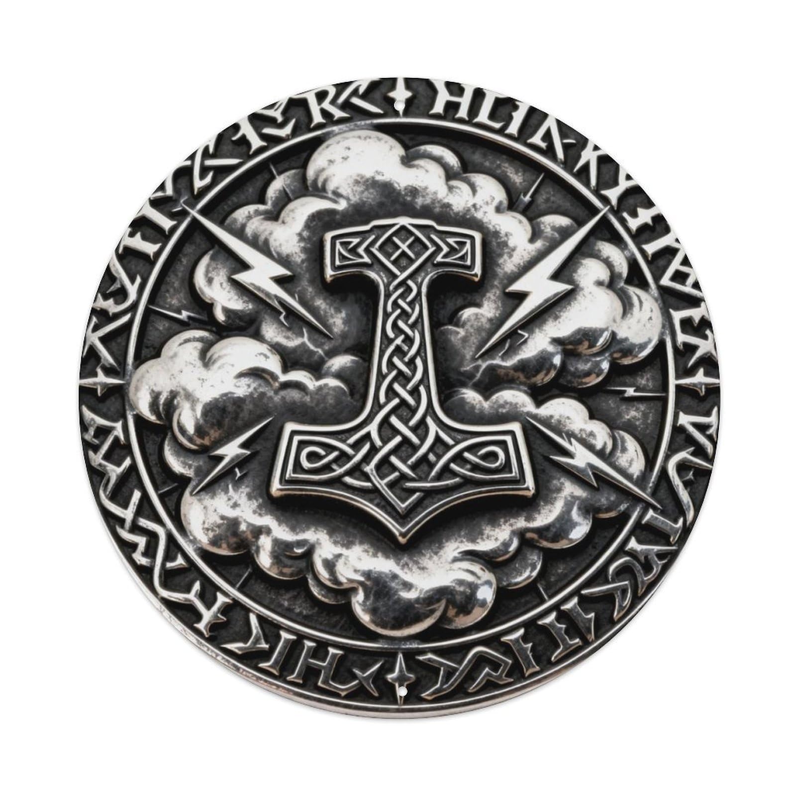 Thor Mjolnir Lightning Cloud Metal Tin Sign Plaque