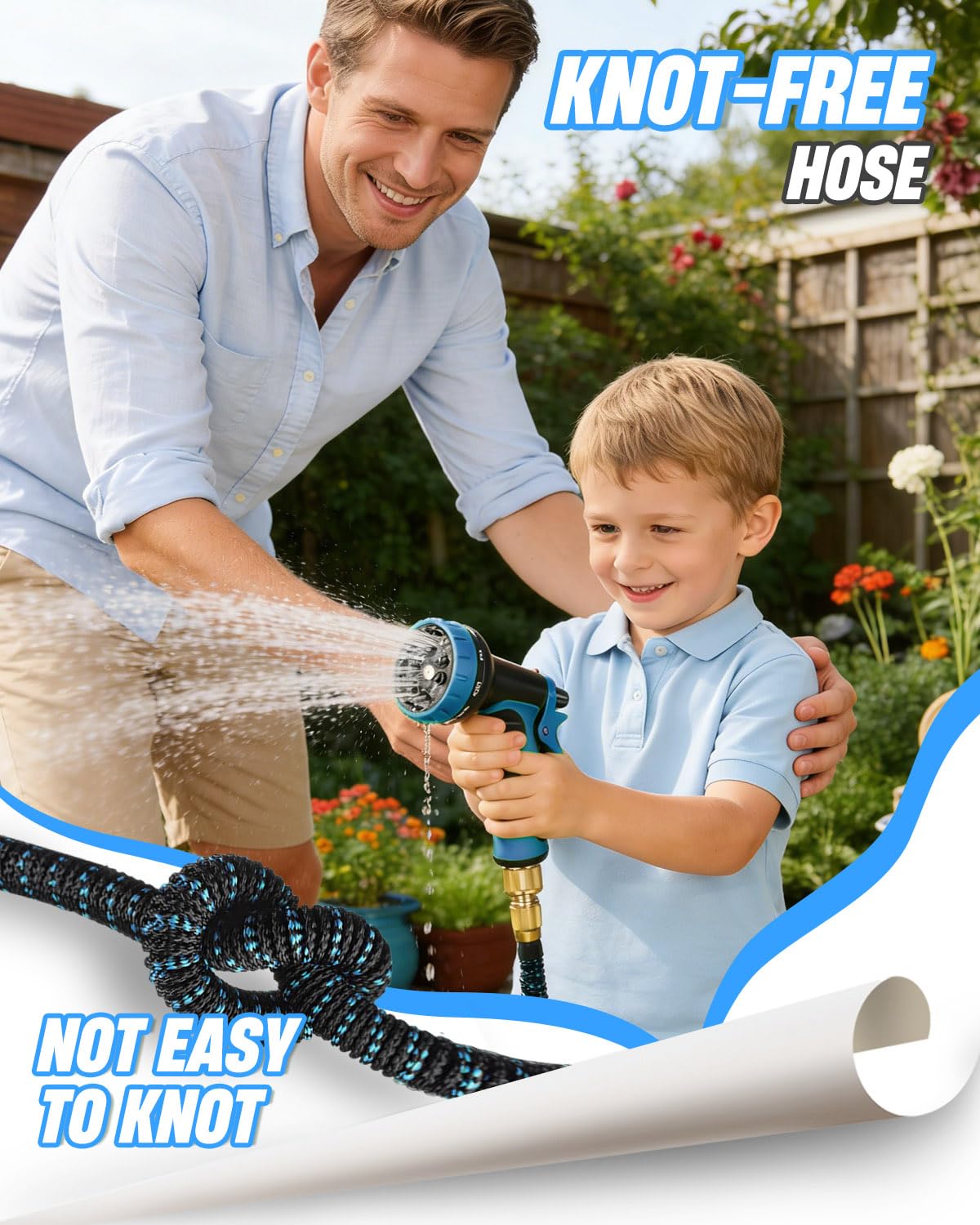 Tuyau Arrosage Extensible 30m avec Pistolet 10 Fonctions, Tuyau d’Arrosage Extensible en TPE, Tuyaux d'Arrosage Anti-Torsion pour Arrosage Jardin, Léger