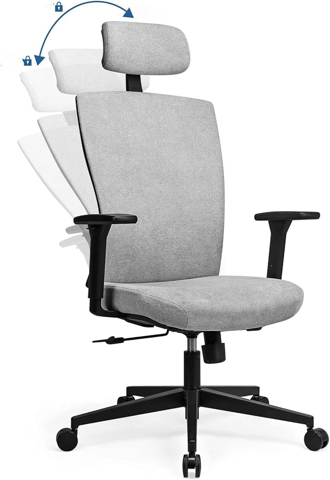 MELOKEA Bürostuhl Ergonomischer mit hoher Rückenlehne und Liegefunktion ...