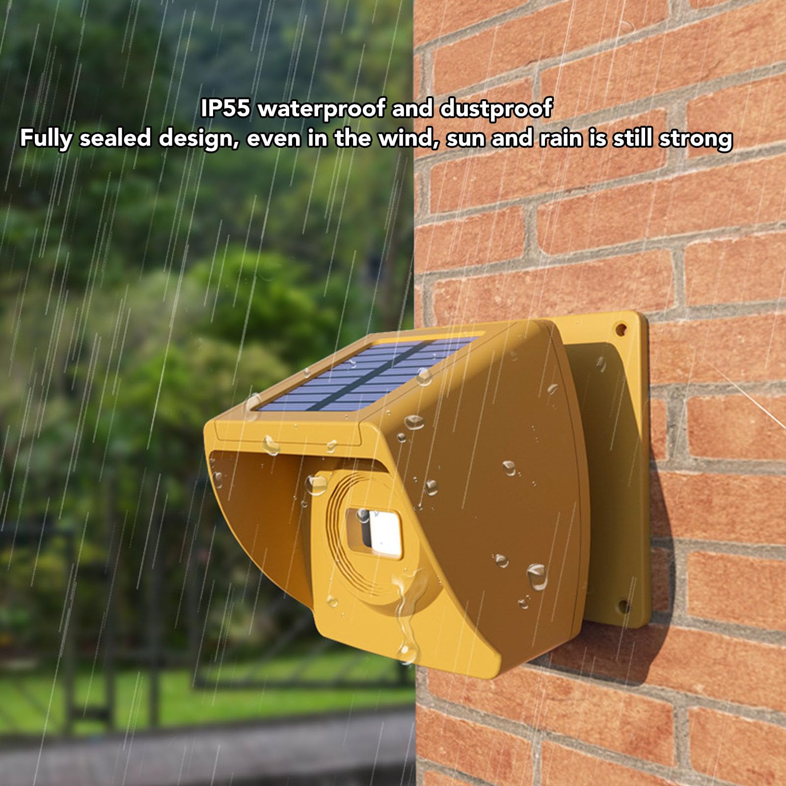 Alarme Solaire D'allée sans Fil, Détecteur de Mouvement Extérieur et Système D'alerte D'allée avec Batterie Rechargeable, Longue Portée de 2624,7ft, IP55 Résistant aux Intempéries