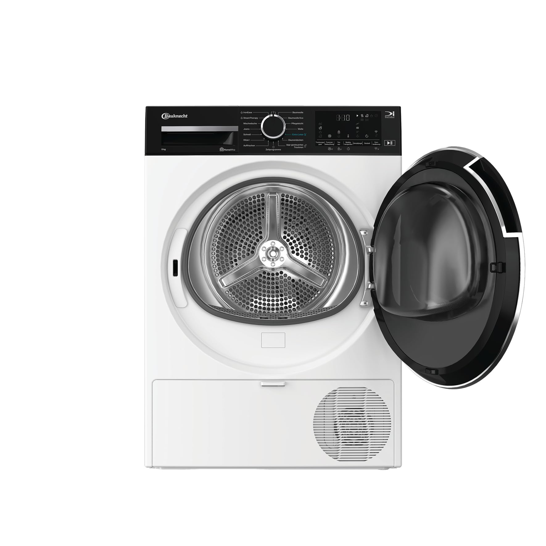Bauknecht BD 8A WB Wärmepumpentrockner, 8 kg, IronEase - Bügelfrei, A-Noise – besonders leise, Precision Dry, Adaptive Dry, HomeWhiz App, Sport-Programm, Steam Therapy, Weiß