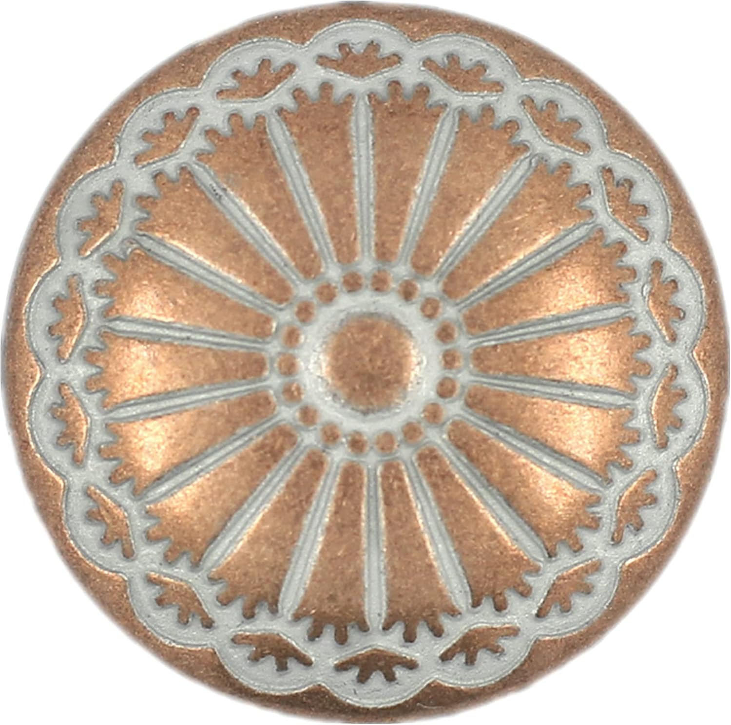Bezelry 12 Pieces Cactus Flower Metal Shank Buttons. 20mm (3/4 inch) (Light Antique Brass)