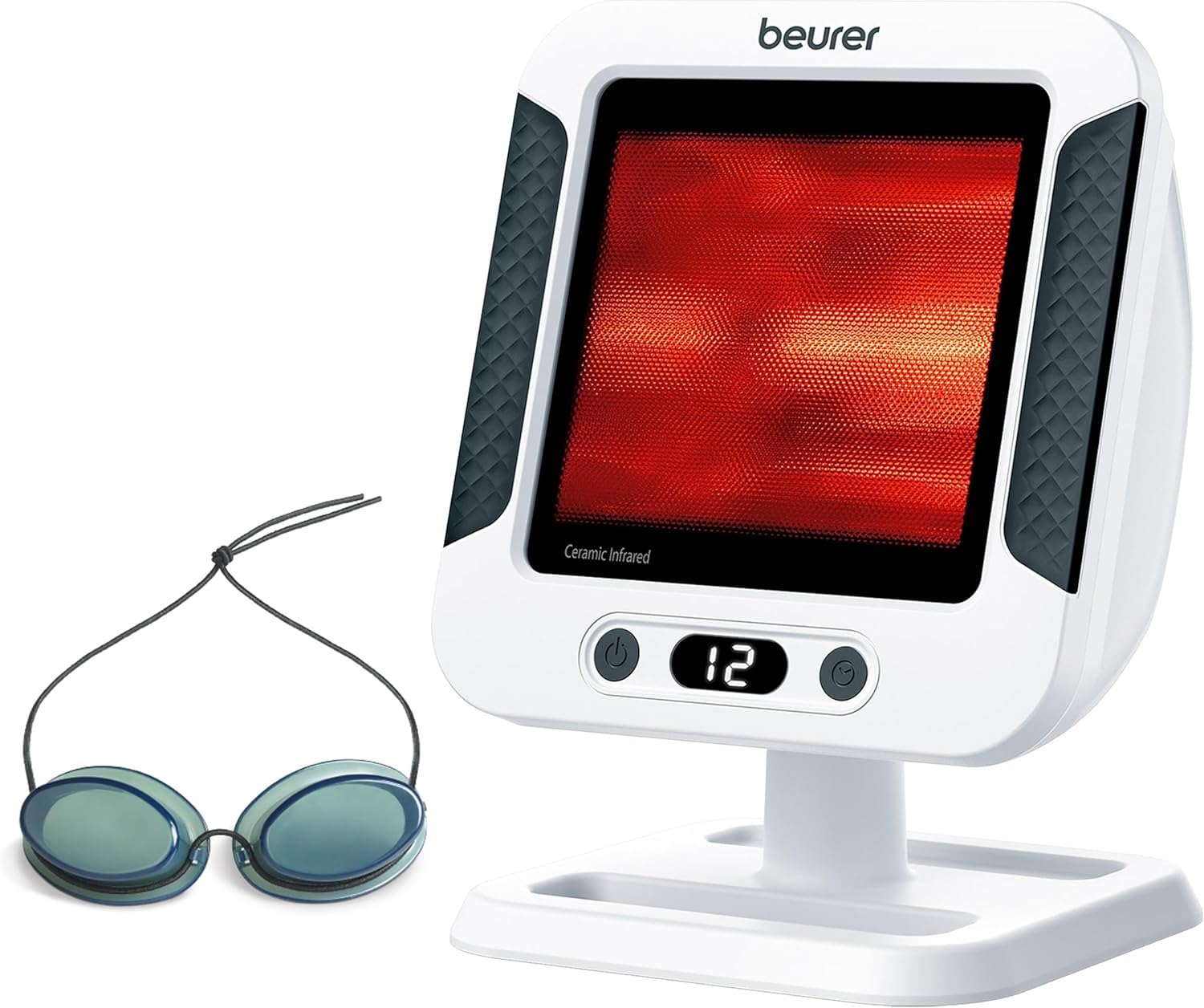 Beurer Lampada Termica a Raggi Infrarossi Il 60 XL con Timer, Spegnimento Automatico e Copertura In Vetroceramica per Calore Benefico che Può Aiutare ad Alleviare Raffreddori e Contratture Muscolari