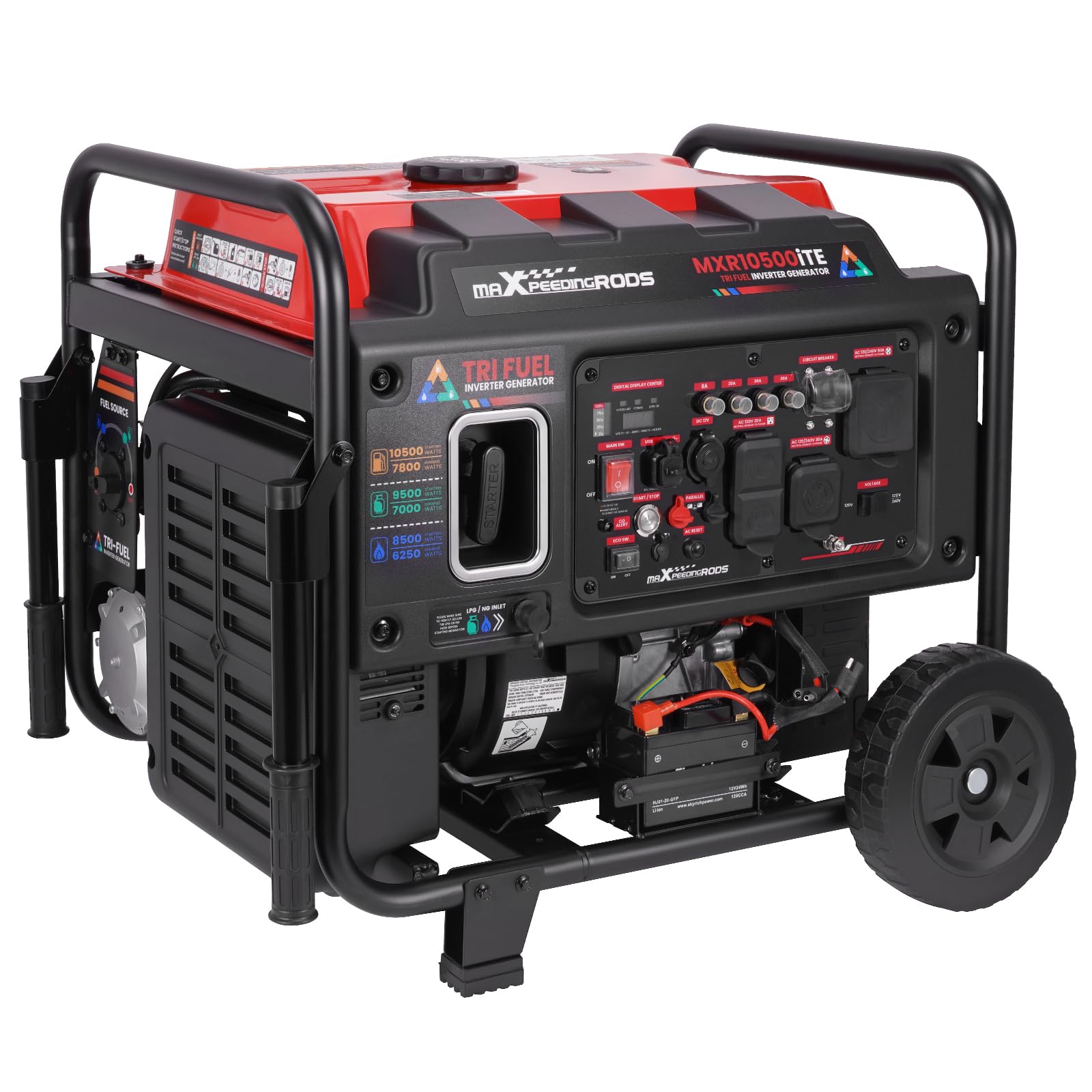 maXpeedingrods 10500 Watt Tri-fuel Inverter Generator