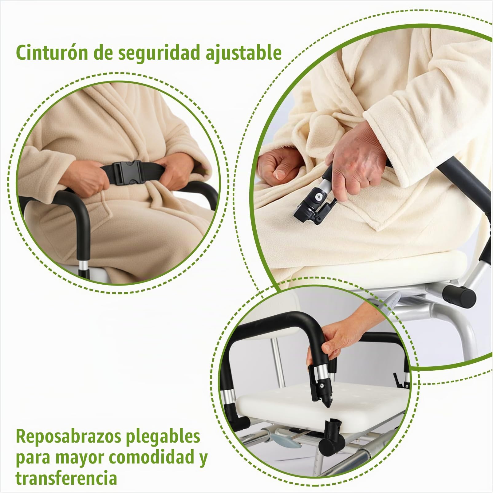 Silla de ducha deslizante con asiento giratorio, banco de transferencia de bañera para ancianos, discapacitados y discapacitados, asiento giratorio de 360°, altura ajustable de 14 a 19 pulgadas
