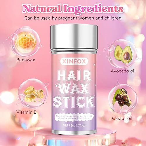 Miniatura 6 de Barra de cera para el cabello, cepillo de pelo de espalda resbaladiza, palo de cera para Flyaways, peine de cola de rata, cepillo de borde de filo,