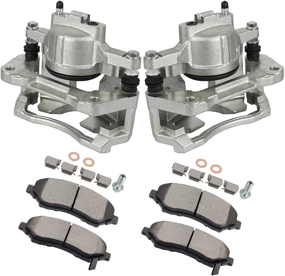 SCITOO Front Brake Calipers With Bracket & Brake Pads 18B5045 18B5044 D1273 Compatible For Chrysler 2008-2012 For Dodge 2007-2016 For Jeep 2007-2012 For Ram 2012 For Volkswagen 2009-2012