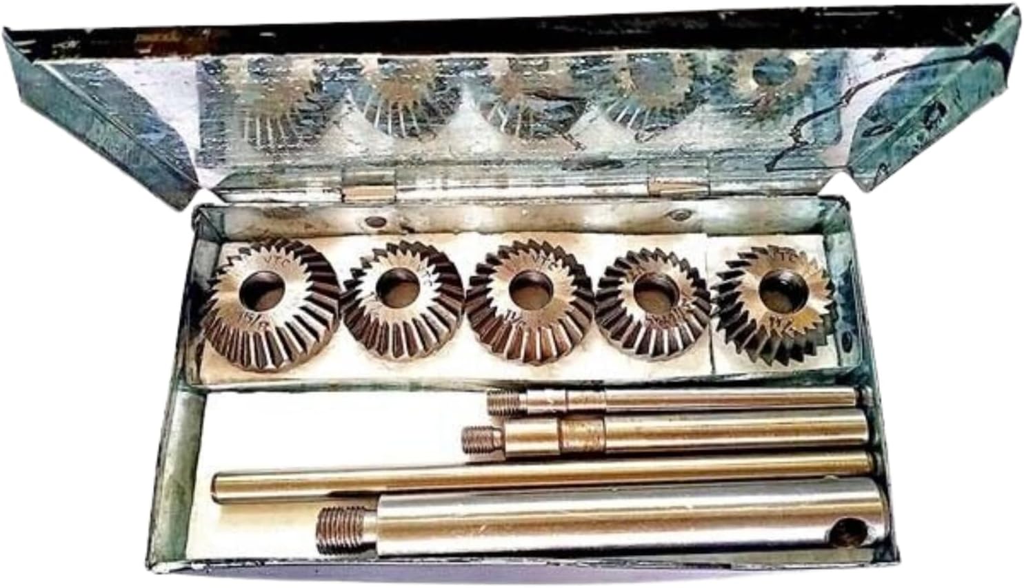 Valve Seat Cutter Set - 5 Cutter Carbon Steel Kit for Vintage Cars & Bikes, 20 Degree 1-1/2", 45 Degree 1-3/4", 1-9/16", 1-7/16", 1-3/8"