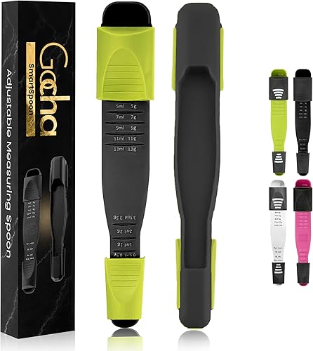 Miniatura 8 de Cuchara medidora ajustable de doble cara, cuchara de ingredientes de medición de plástico para cocina, hornear, cocinar, café, azúcar, sal en polvo,