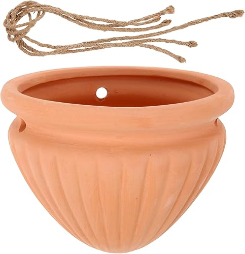 Yardwe 1 juego de maceta colgante de cerámica para suculentas, maceta colgante para guardería, maceta de orquídeas, soporte para plantas de aire