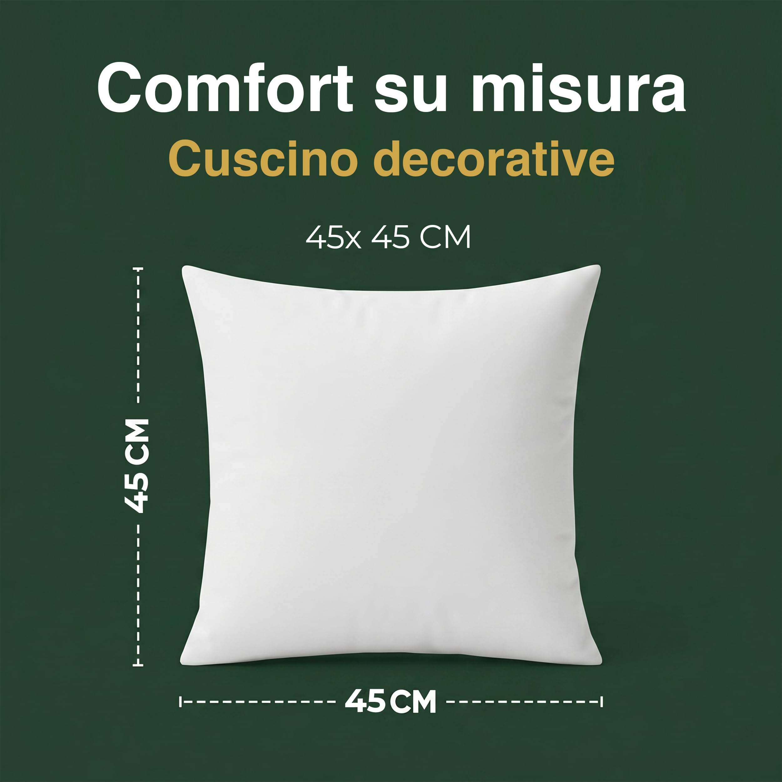 Utopia Bedding Set di 4 Cuscini, 45 x 45 cm Imbottitura per Cuscini, Cuscini Divano, Cuscino Interno (Bianco)