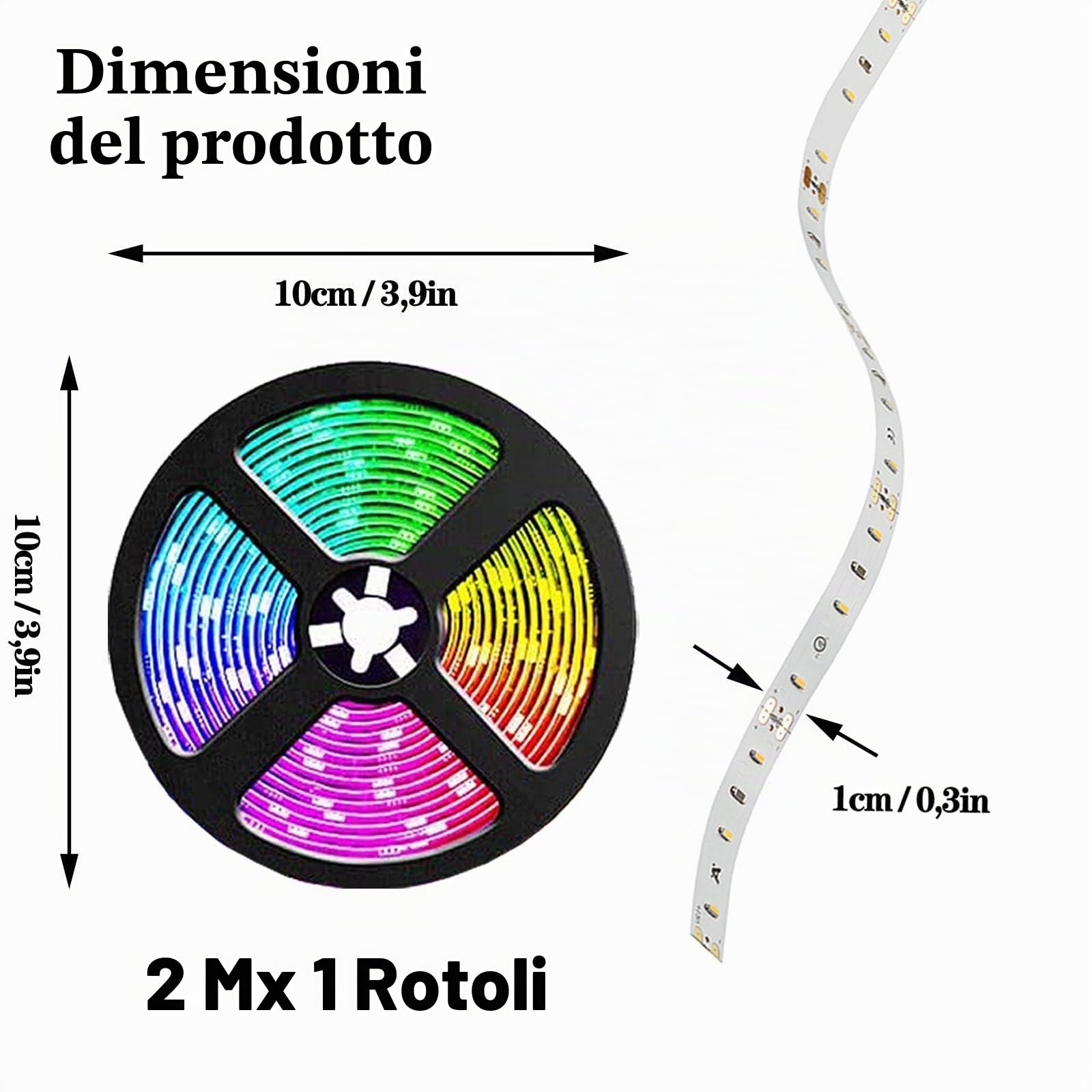 Striscia Led a Batteria Decorare per DIYer: Autoadesivo 2M LED Alimentate a Batteri Telecomando a 17 Pulsanti Dimmerabile - Decorazione D'interni fai da te