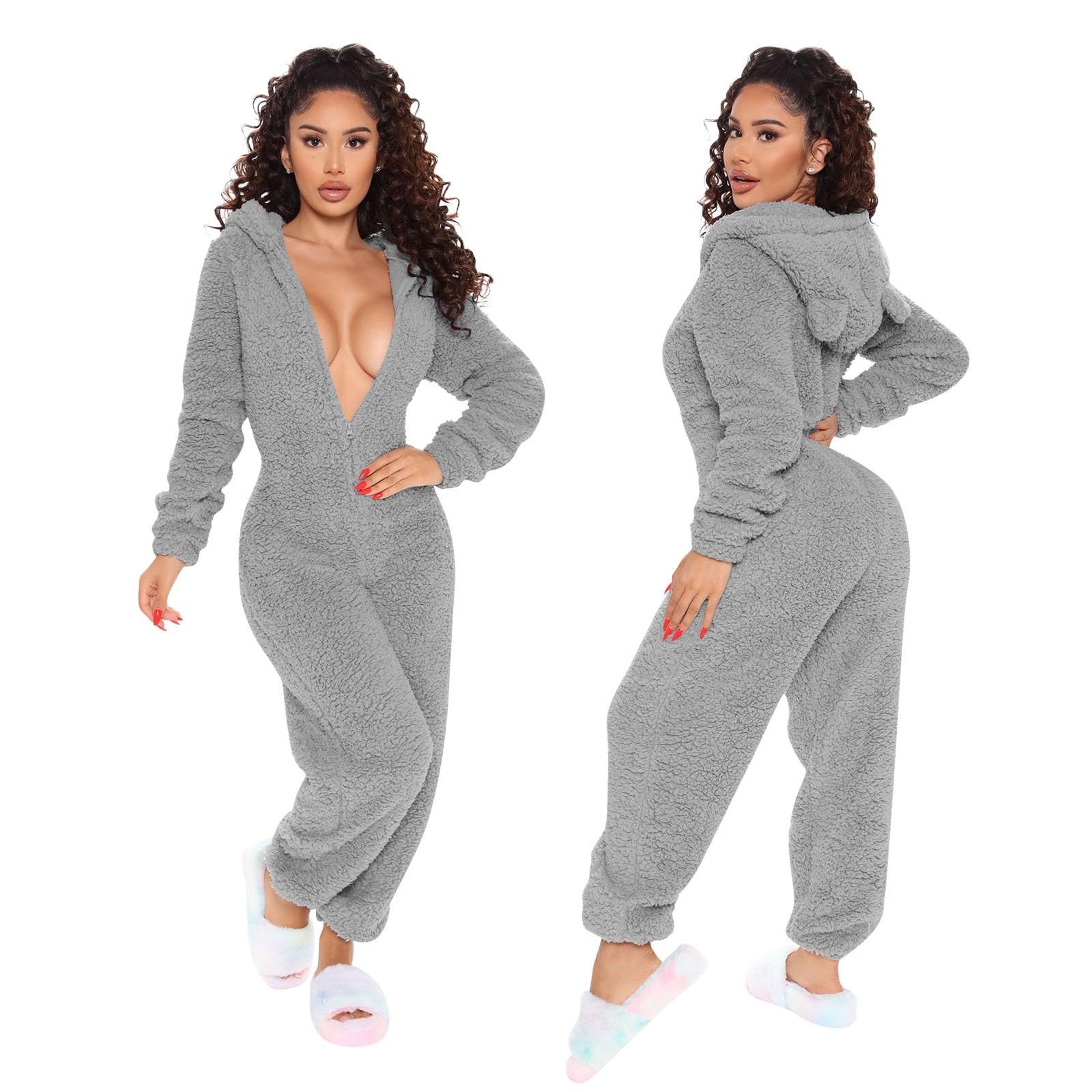 Pijama de forro polar de una pieza novedad para adultos unisex 8