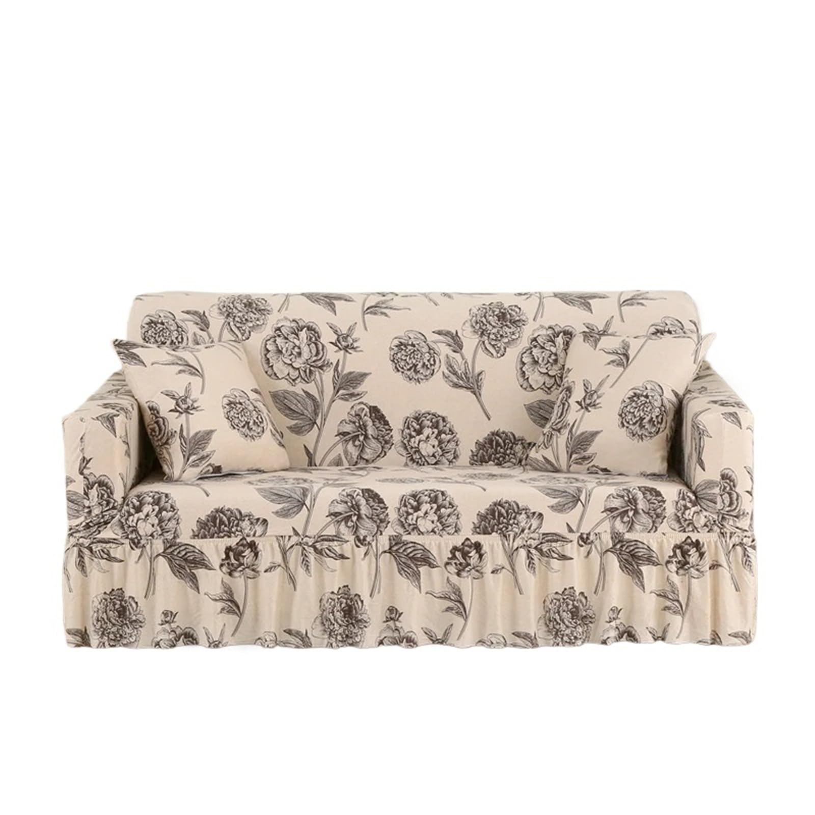 GCYEIDMA Skirt Sofa Cover 1/2/3/4 Seater Sofa Couch Cover with Skirt Washable Elastic Stretchable Easy Fit Universal Furniture Protector(Color 31,3-seater(190-230cm))