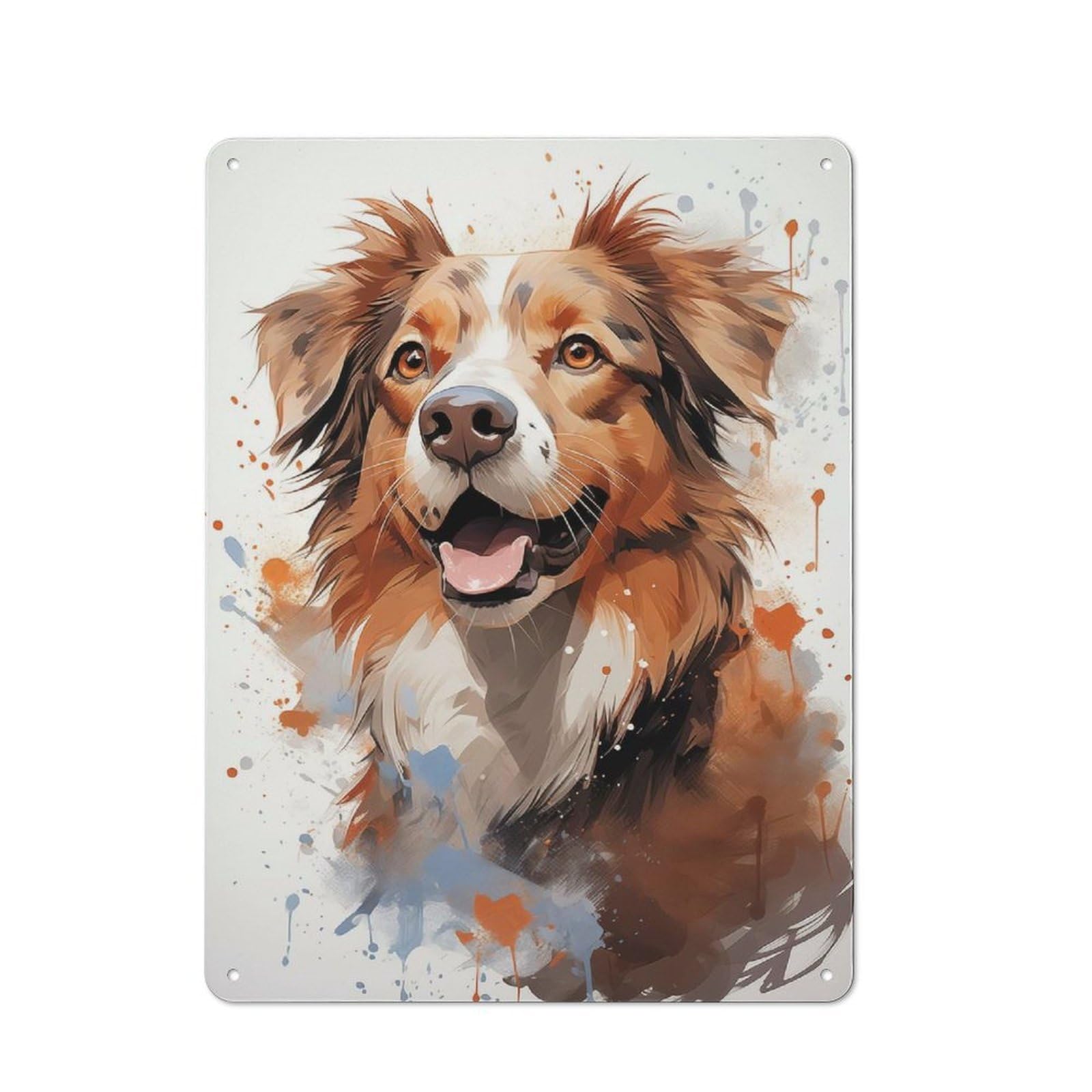 Junmoney Australian Shepherd 2 Tin Wall Plaque 40X30cm With For Dining Room Or Kitchen, Tin Sign Wall Decor For Kitchens And Dining Spaces