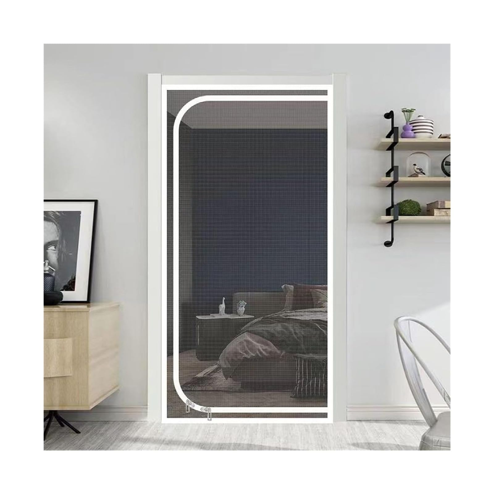 Pet Screen Door to Cats, Heavy Duty Double Zip Pet Screen Door White Multiple Sizes(130x220cm)