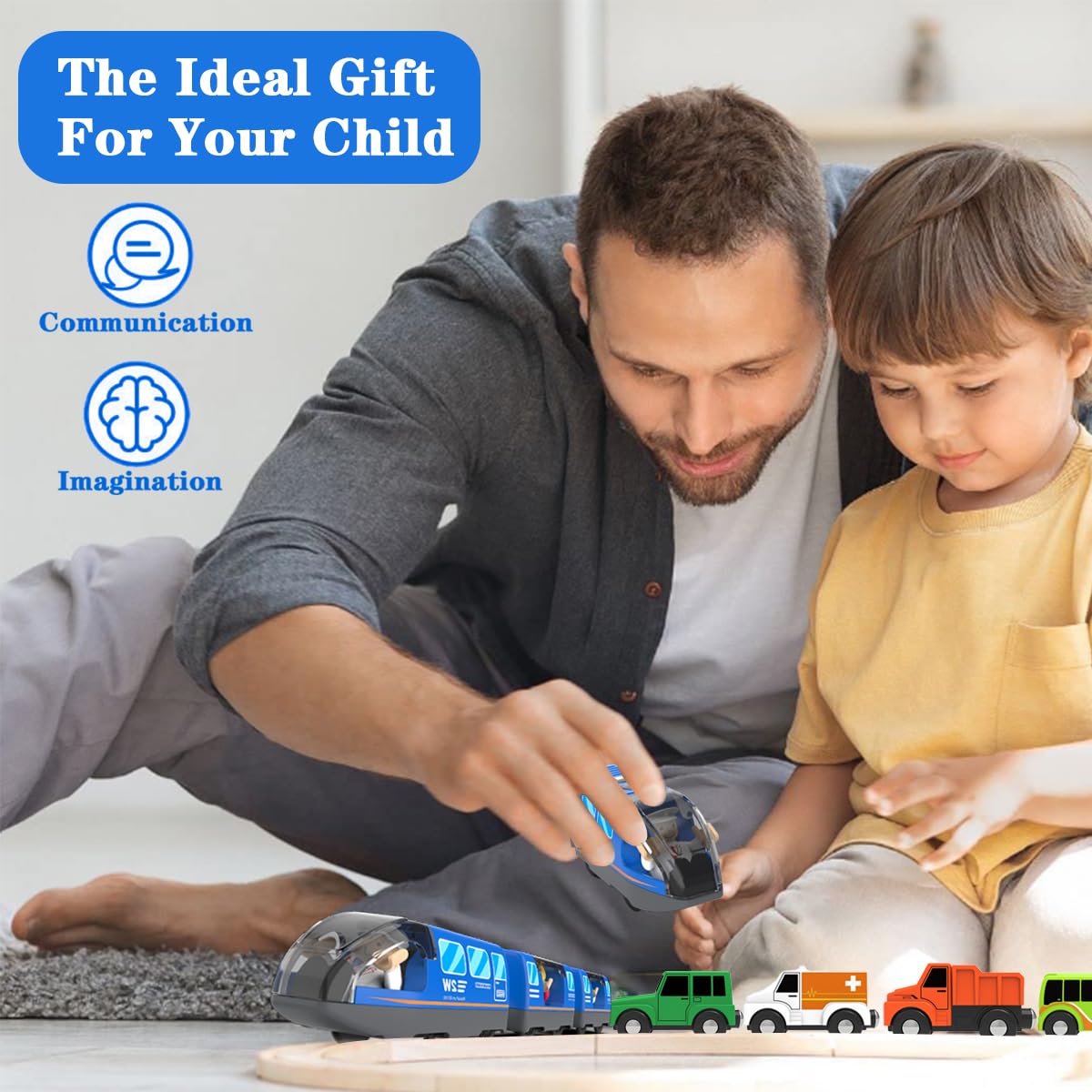 LiRiQi Battery Operated Train, Locomotive Motorized Train Toy for Toddlers 3 4 5+ Years Old Kids Boy Girl Birthday Gifts - Image 7