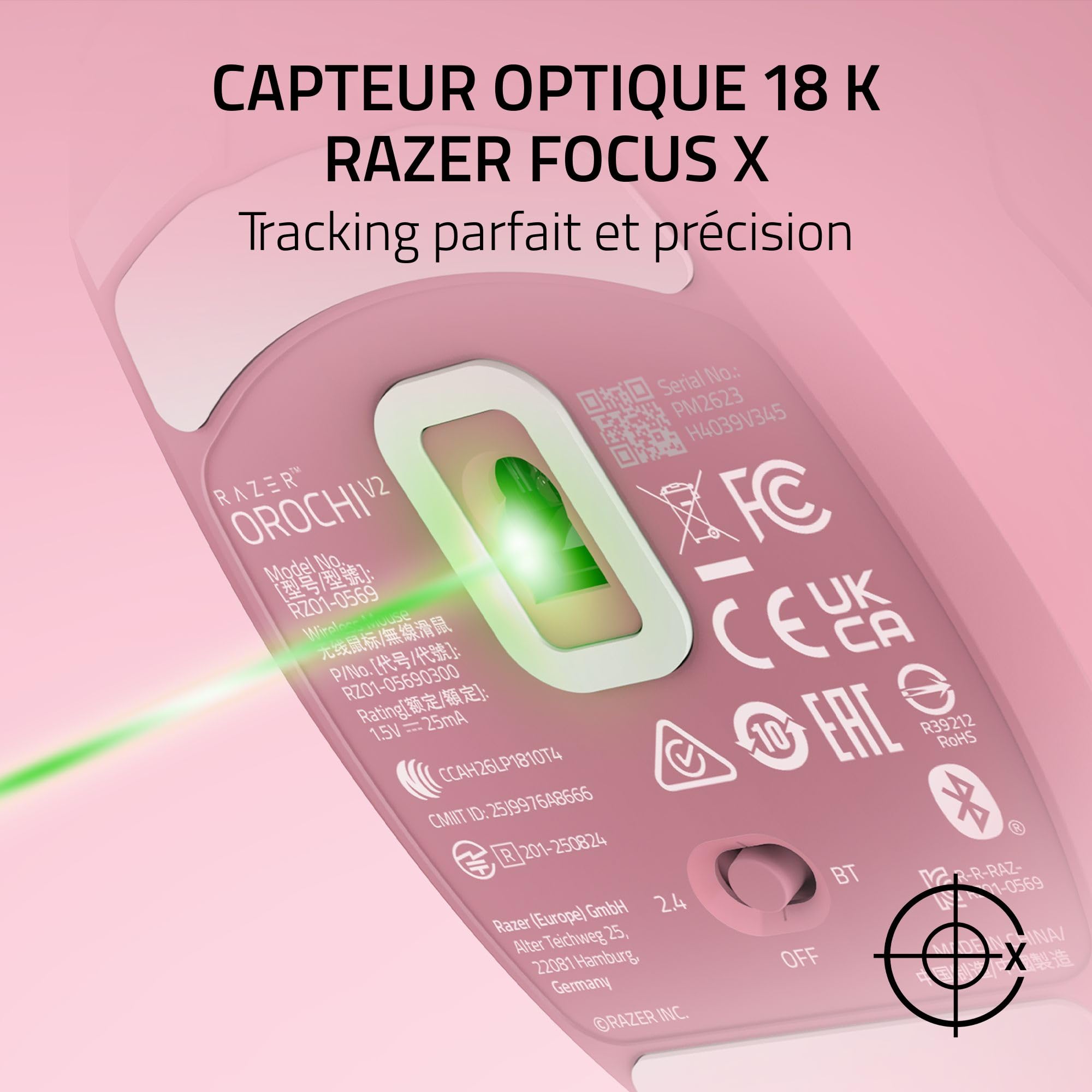 Razer Orochi V2 - Souris de Jeu sans Fil Portable - HyperSpeed et Bluetooth - Capteur Optique 18K DPI - Commutateurs de Souris de 2e génération - Poids 60g - Piles AA/AAA - PC/Mac | Quartz