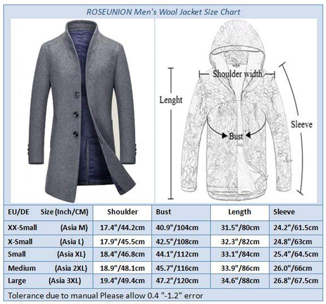 Huixin Płaszcz męski, zimowy, slim fit, biznesowy, długi, męski płaszcz, smukły, wiatroszczelny, kurtka z długim rękawem, stójka, ciepły płaszcz
