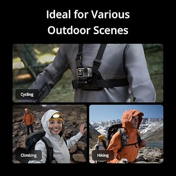 DJI Osmo Action 3 Outdoor Combo - 4K/120fps Action Camera with Chest & Backpack Strap Mount for Hiking and Cycling, Super-Wide FOV, HorizonSteady, Cold Resistant & Up to 320 Mins with 2 Batteries