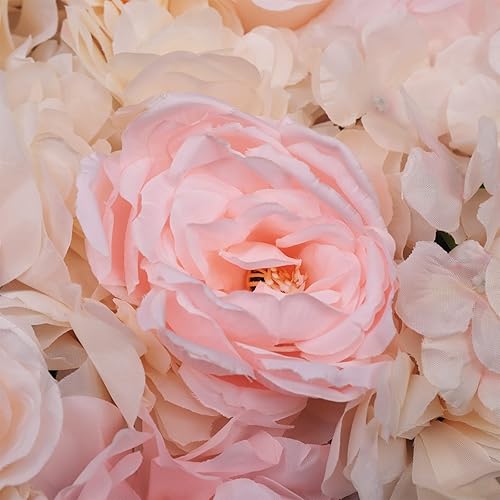 Miniatura 3 de Panel de pared de flores para telón de fondo de pared, 6 piezas de 23.62 x 15.75 pulgadas, rosa amarillo y blanco, telón de fondo de flores