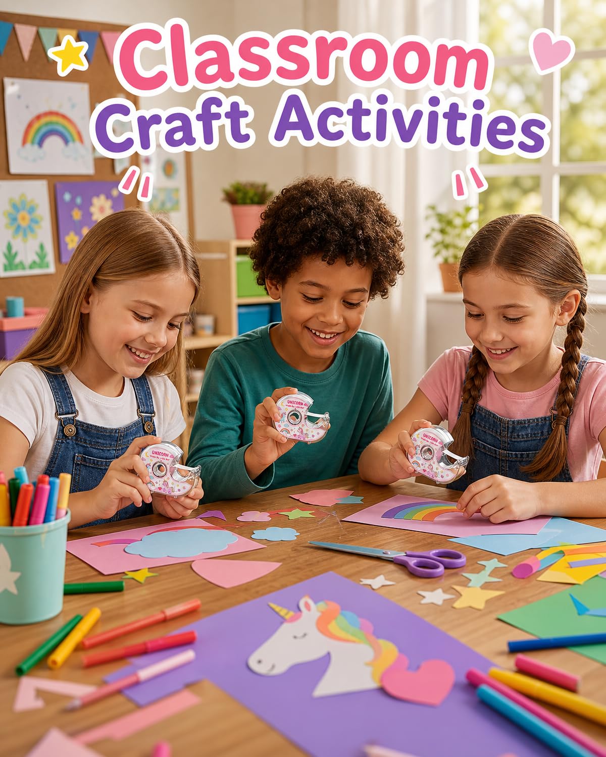 Dévidoir de ruban adhésif pour enfants (licorne)