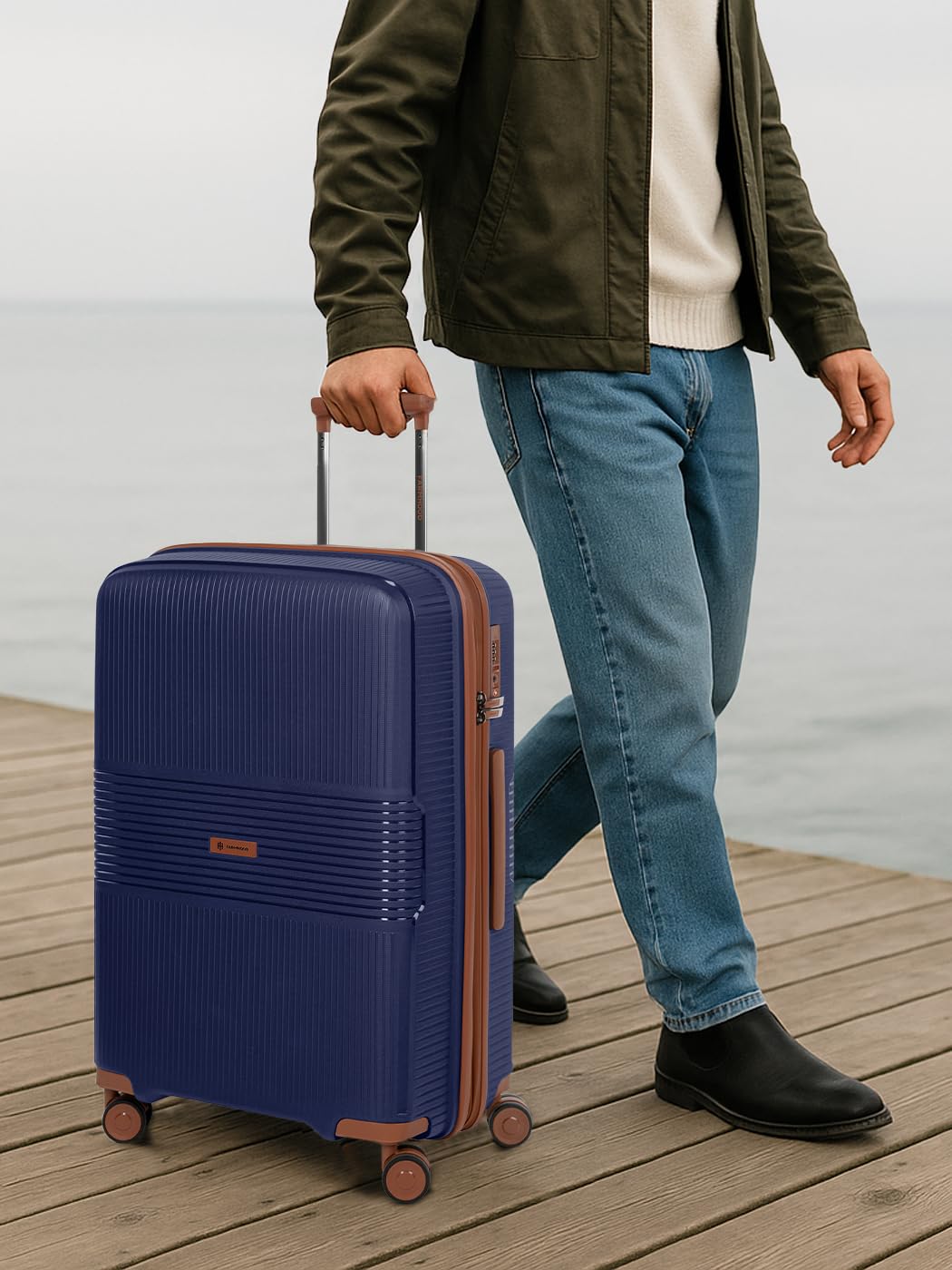 Eco Edition Mittelgroßer Hartschalen Koffer nachhaltig | Trolley 45 x 28 x 67 cm mit Dehnfalte von 72 auf 80 Liter erweiterbar | Ultra-leicht nur 3,6 Kg