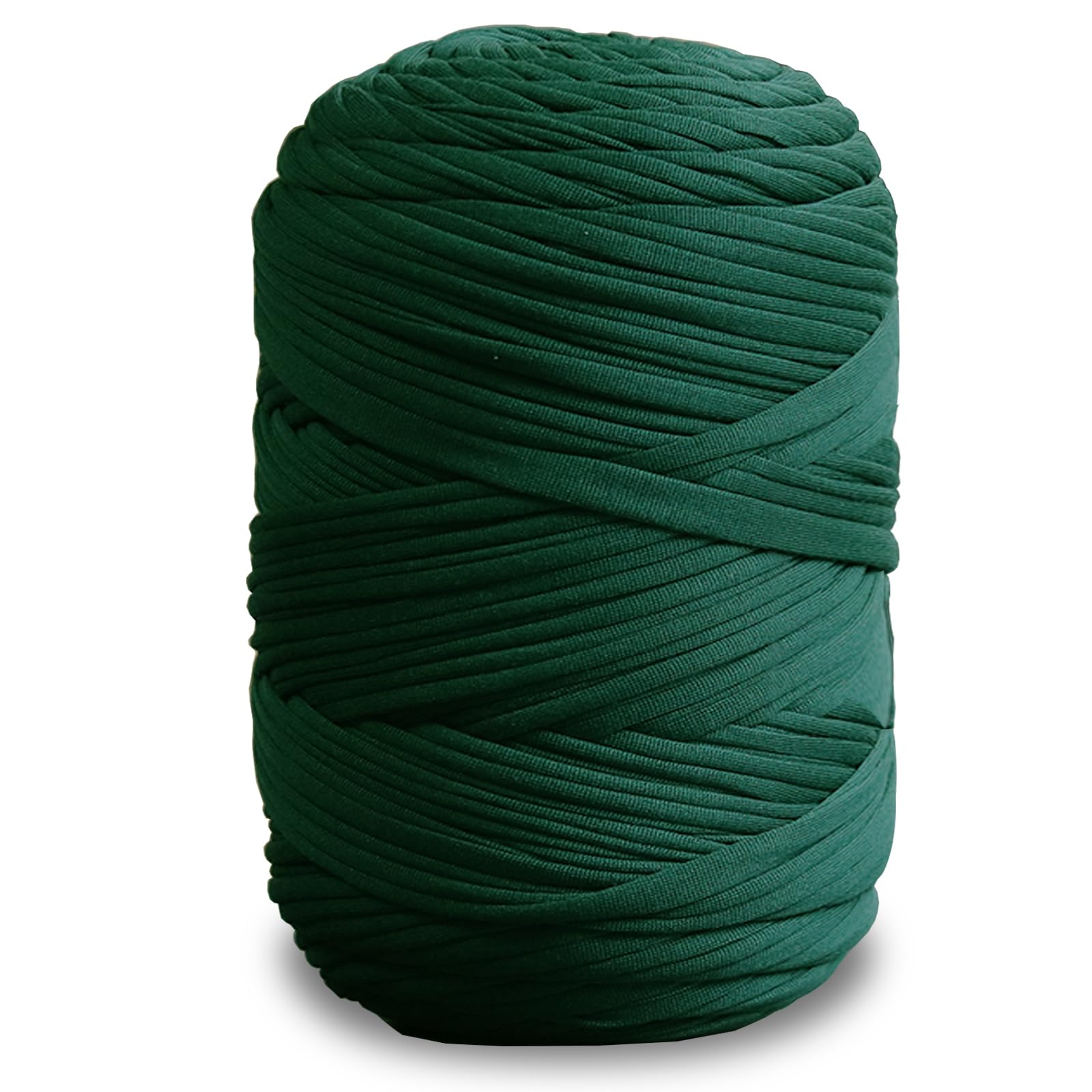 NOTIONSLAND 400g T-Shirt Yarn Knitting Yarn Fabric Crochet Yarn for Bag Basket Blanket Home Decor - Forest Green Plain Yarns